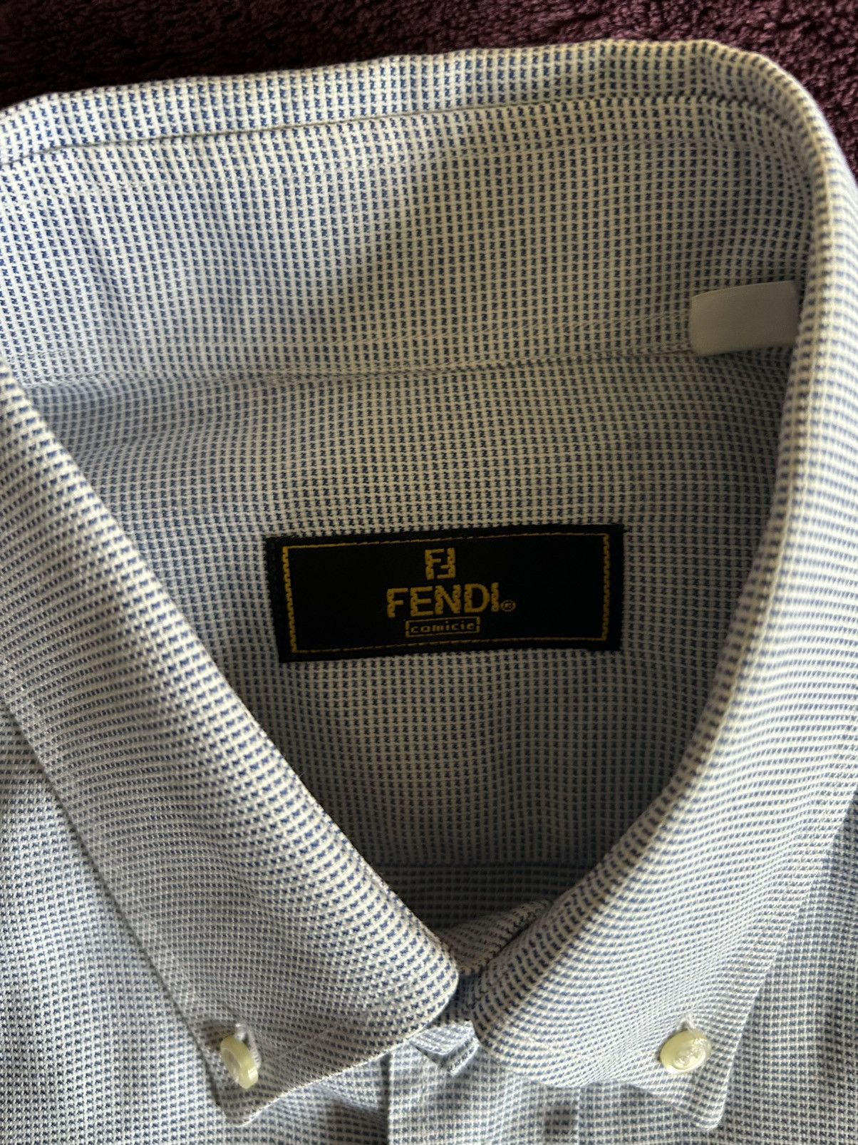 Fendi Vintage 70s 80s Fendi Shirt Italy Made Point Collar 15¾/34 L Size US L / EU 52-54 / 3 - 5 Thumbnail