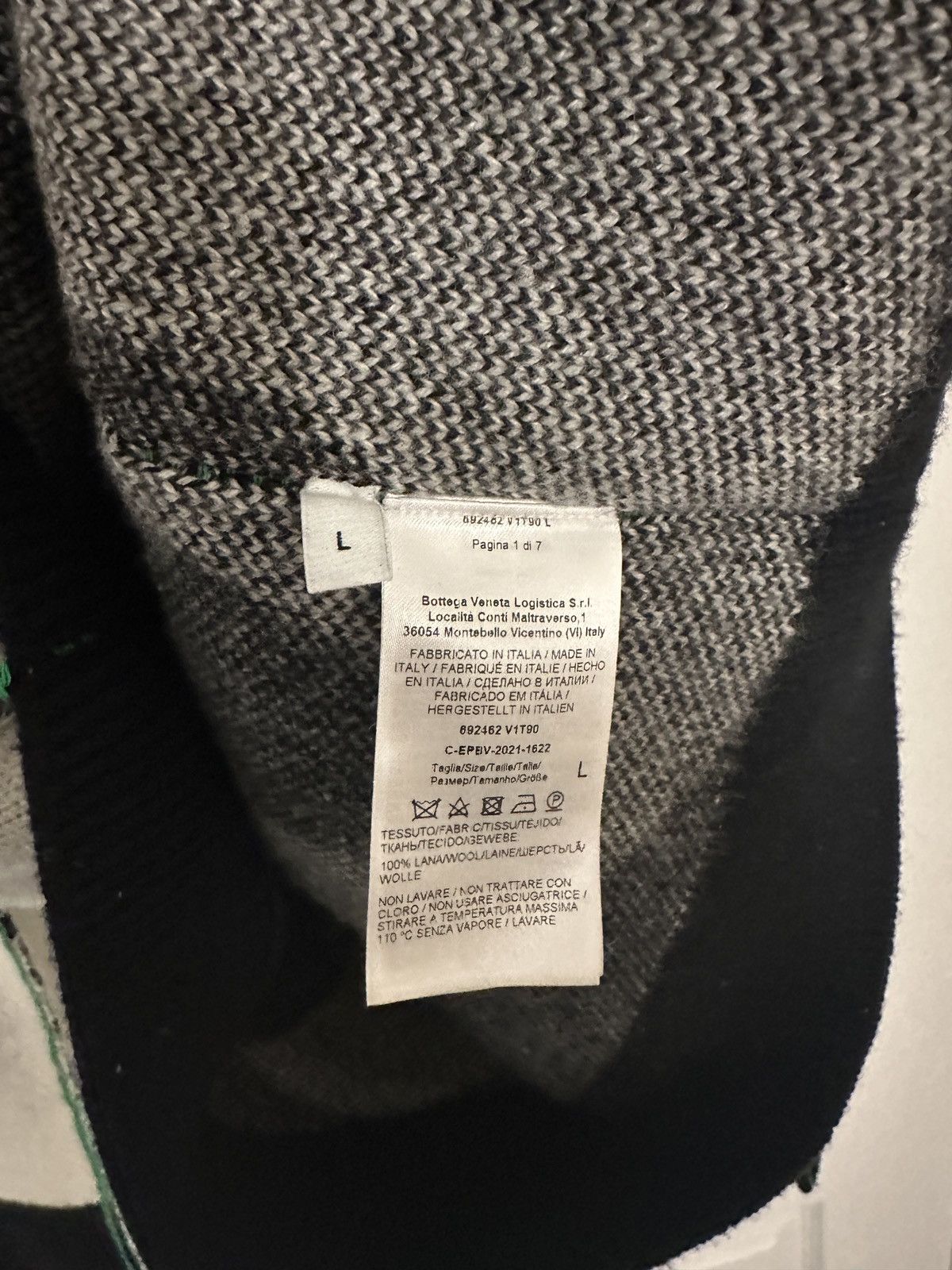Bottega Veneta Black white crewneck sweater contrast stitch Size US L / EU 52-54 / 3 - 5 Thumbnail
