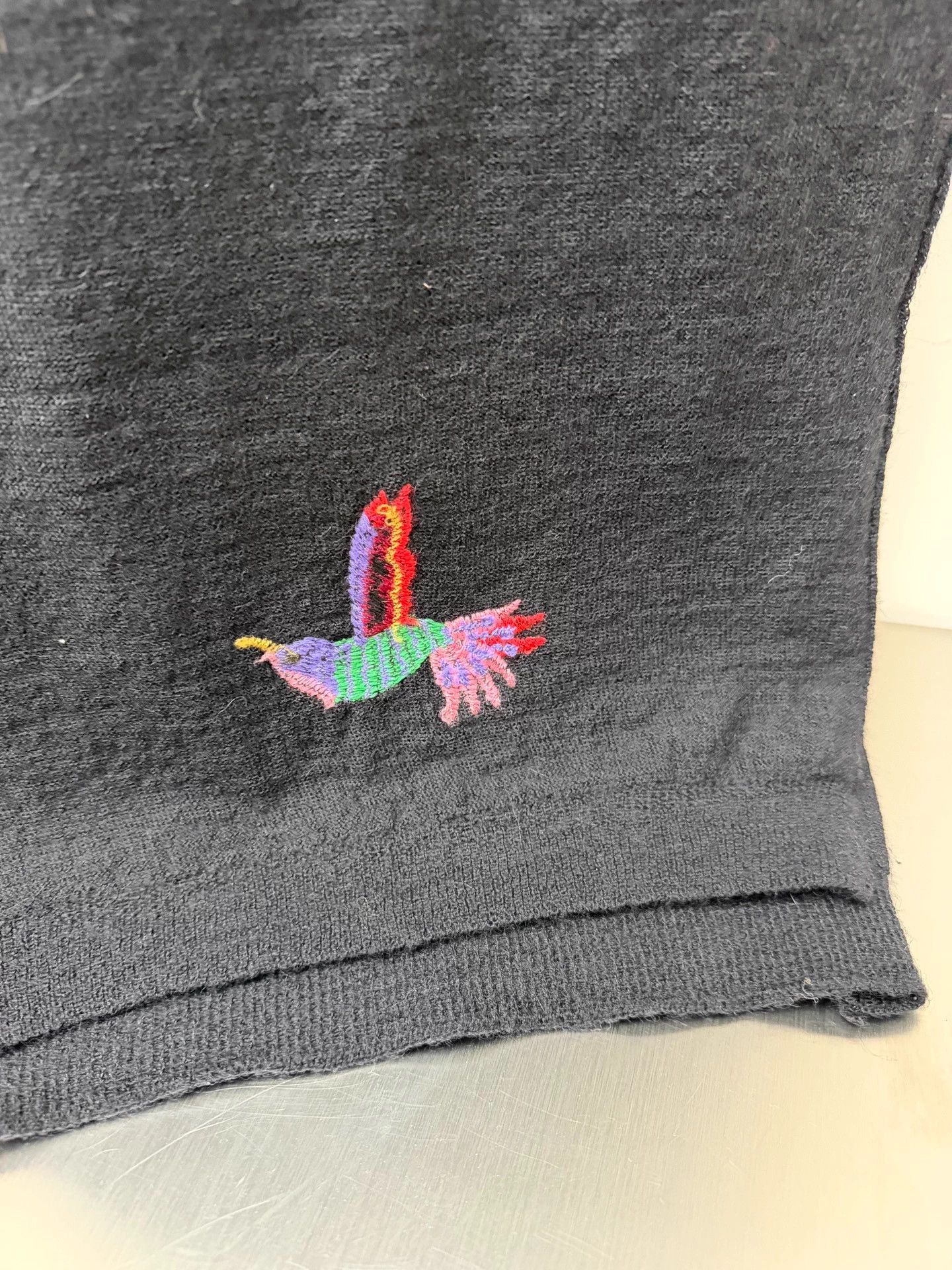 Y's Y's Yohji Yamamoto Magpie Embroidered Wool Scarf Size ONE SIZE - 5 Thumbnail