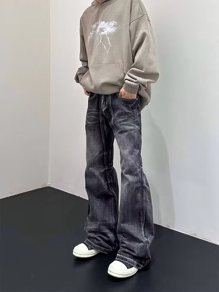 Japanese Brand × Jean Vintage washed lightning texture rare jeans Size US 34 / EU 50 - 2 Thumbnail