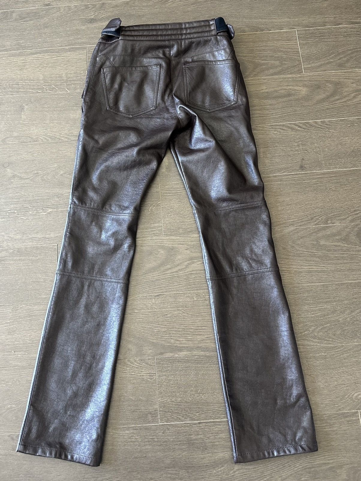 Misbhv Misbhv Brown Vegan Leather Biker Pants Size US 30 / EU 46 - 14 Thumbnail