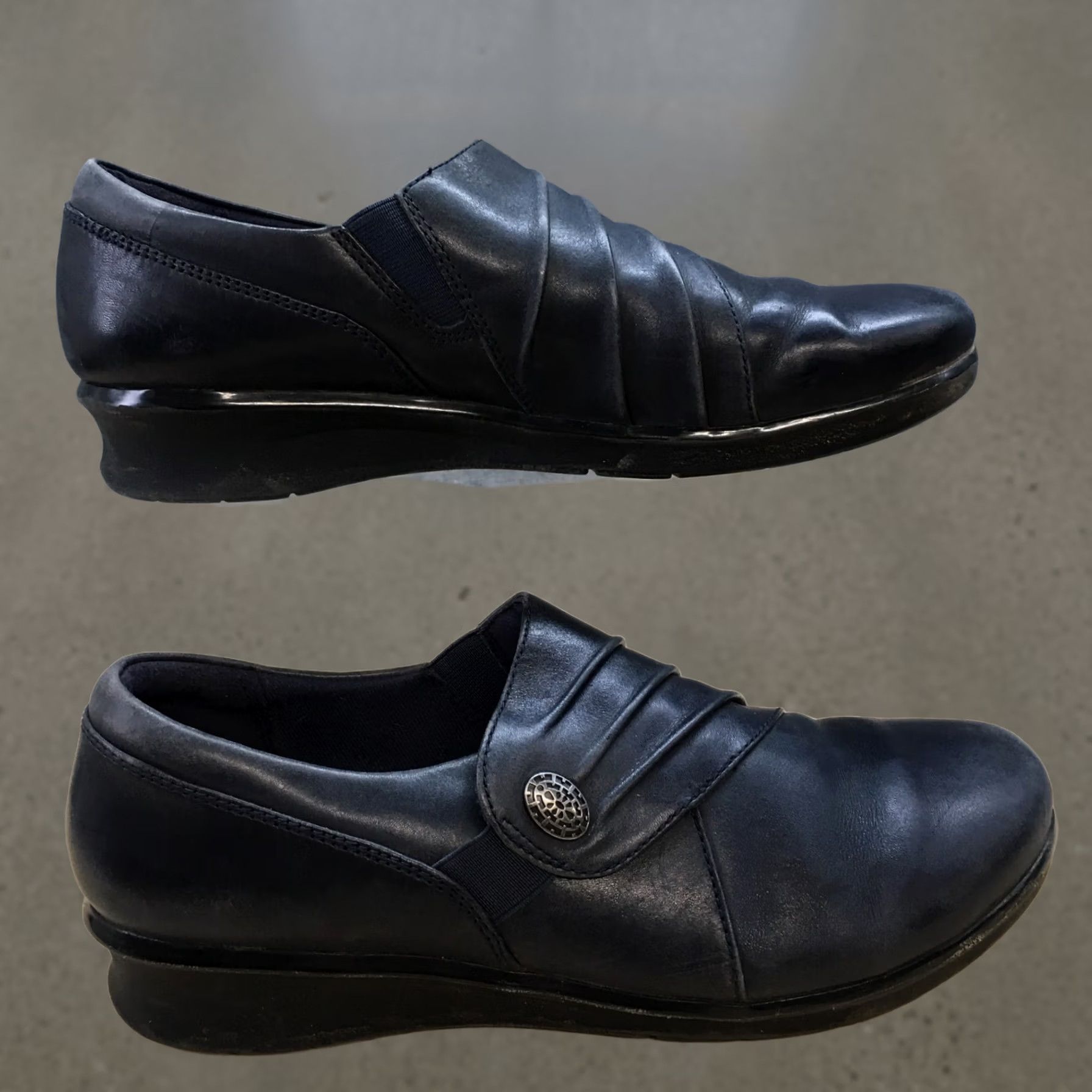 Clarks Clarks Women Loafer Casual Leather Low Top Blue 6.5 M Hope Roxanne Shoes Size M / US 6-8 / IT 42-44 - 1 Thumbnail