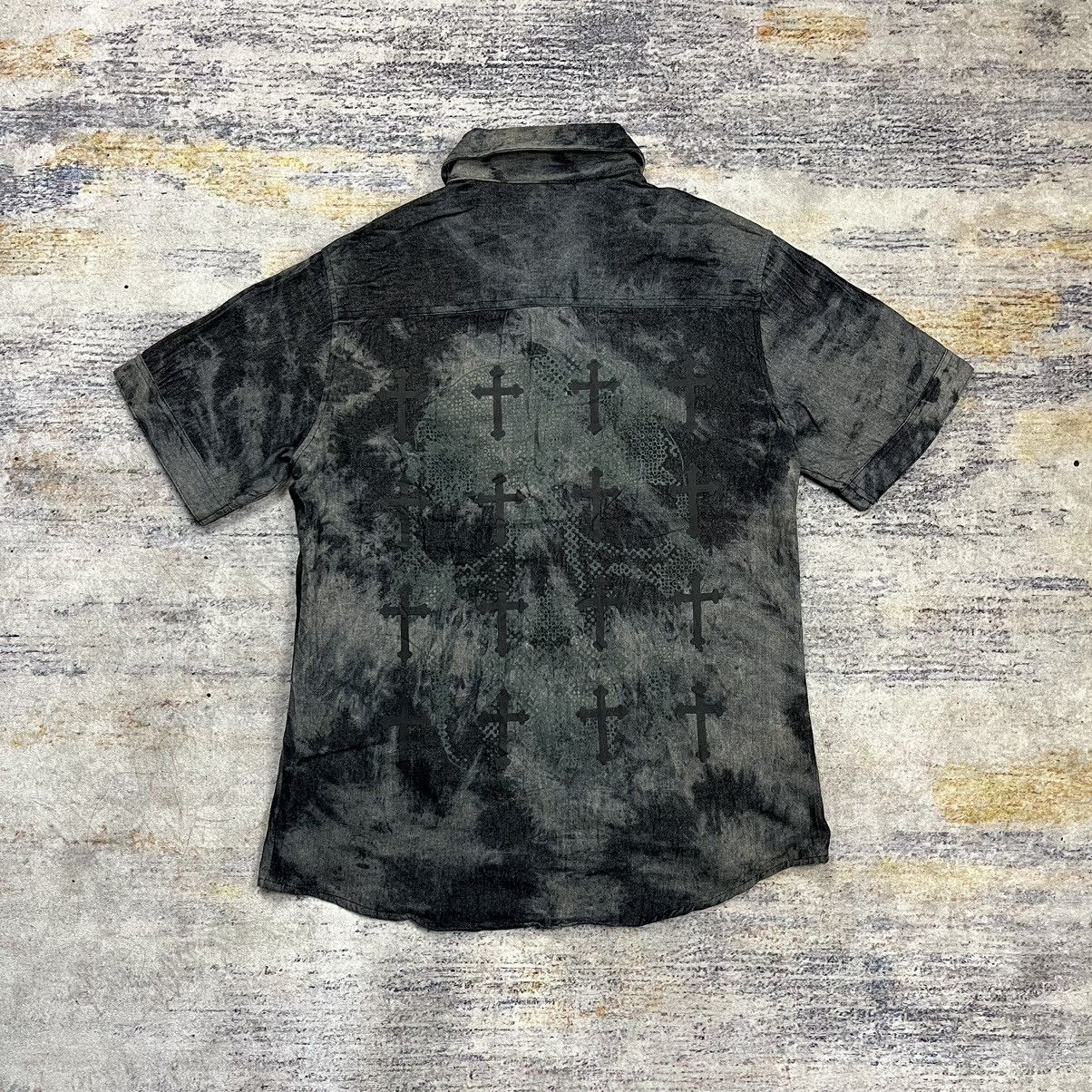 If Six Was Nine Daily News skull Cross print Dye shirt vkei style Size US M / EU 48-50 / 2 - 2 Thumbnail