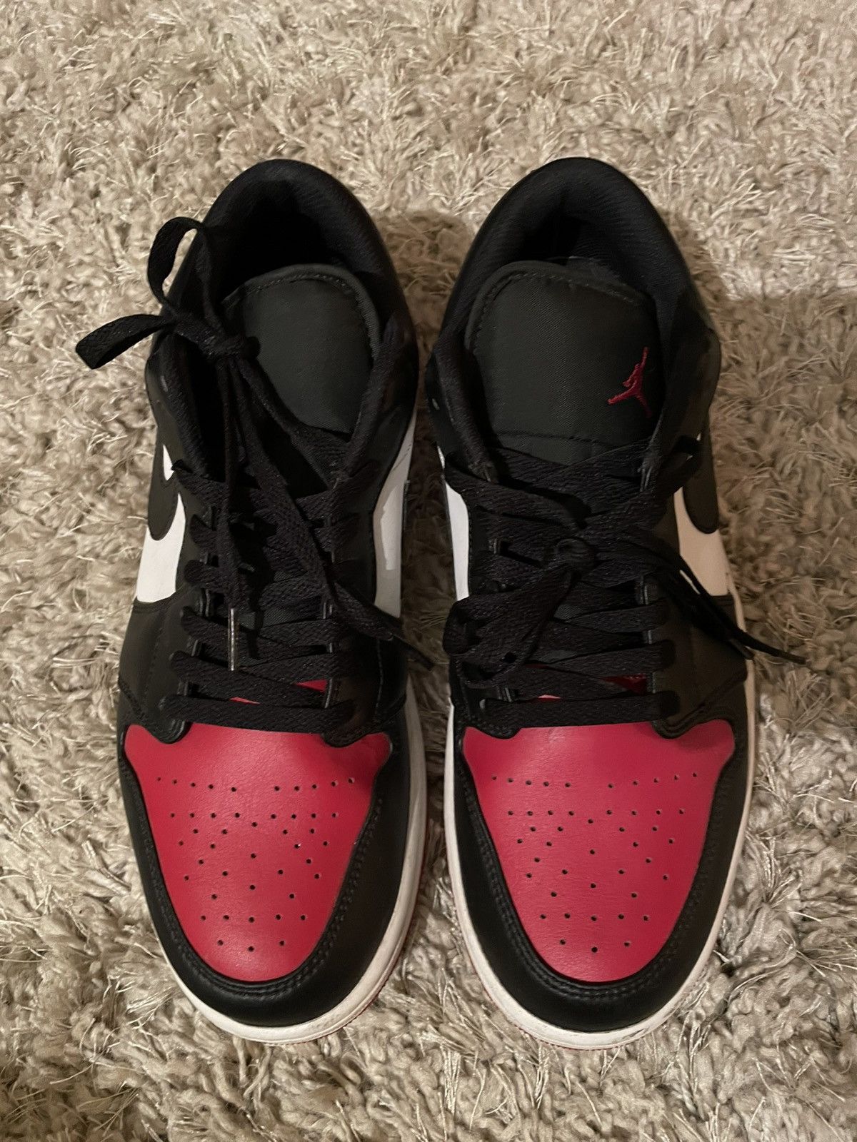 Jordan Brand Jordan 1 Low Bred Toe 2.0 Size US 12 / EU 45 - 5 Thumbnail