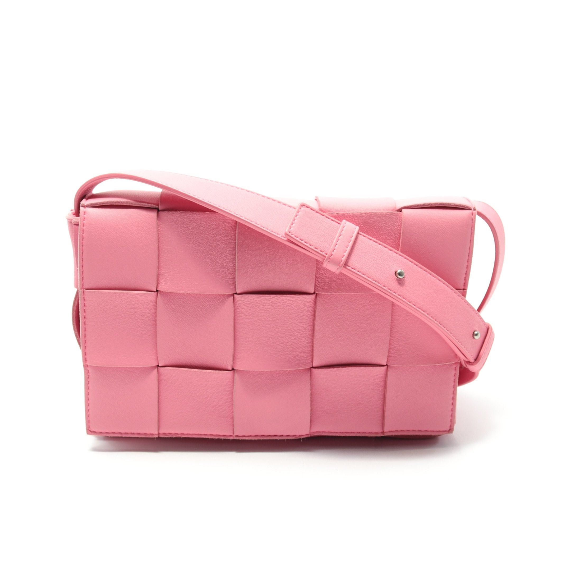 Bottega Veneta Bottega Veneta Cassette Crossbody Maxi Intrecciato Shoulder Bag Leather Pink Size ONE SIZE - 1 Thumbnail