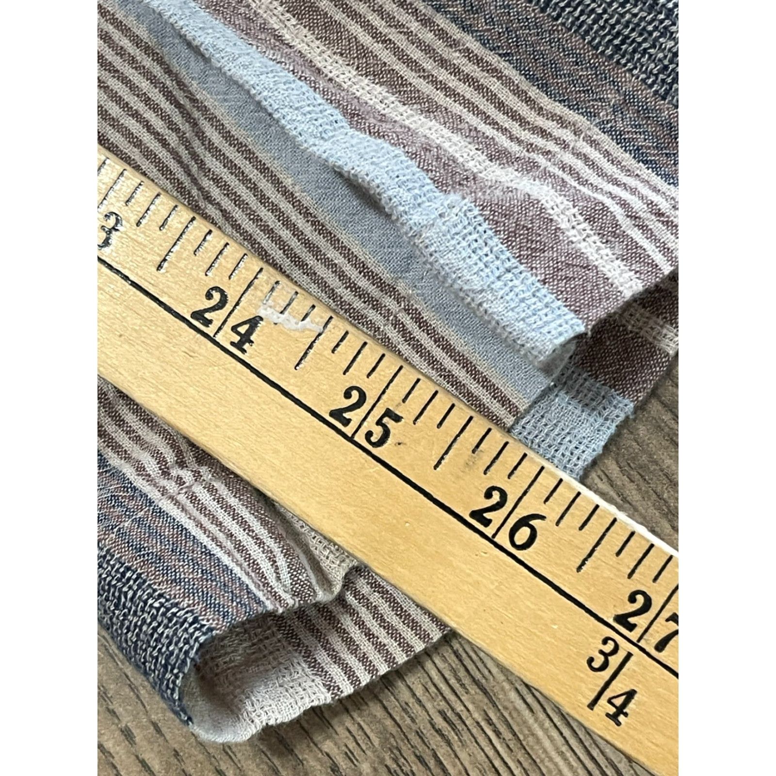 Vintage Fashion on Earth Pants Women Size Small Blue Brown Tie Waist Straight Leg Casual Ank le Size 28" / US 6 / IT 42 - 5 Thumbnail