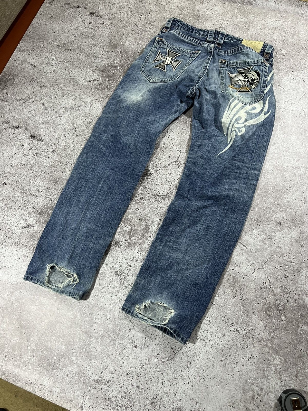 Flagstuff Vintage Choppers Style Y2K distressed faded pants Denim Size US 34 / EU 50 - 3 Thumbnail