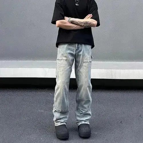 Jean VIBE Street cargo loose washed jeans trousers 90’s y2k Size US 34 / EU 50 - 8 Thumbnail