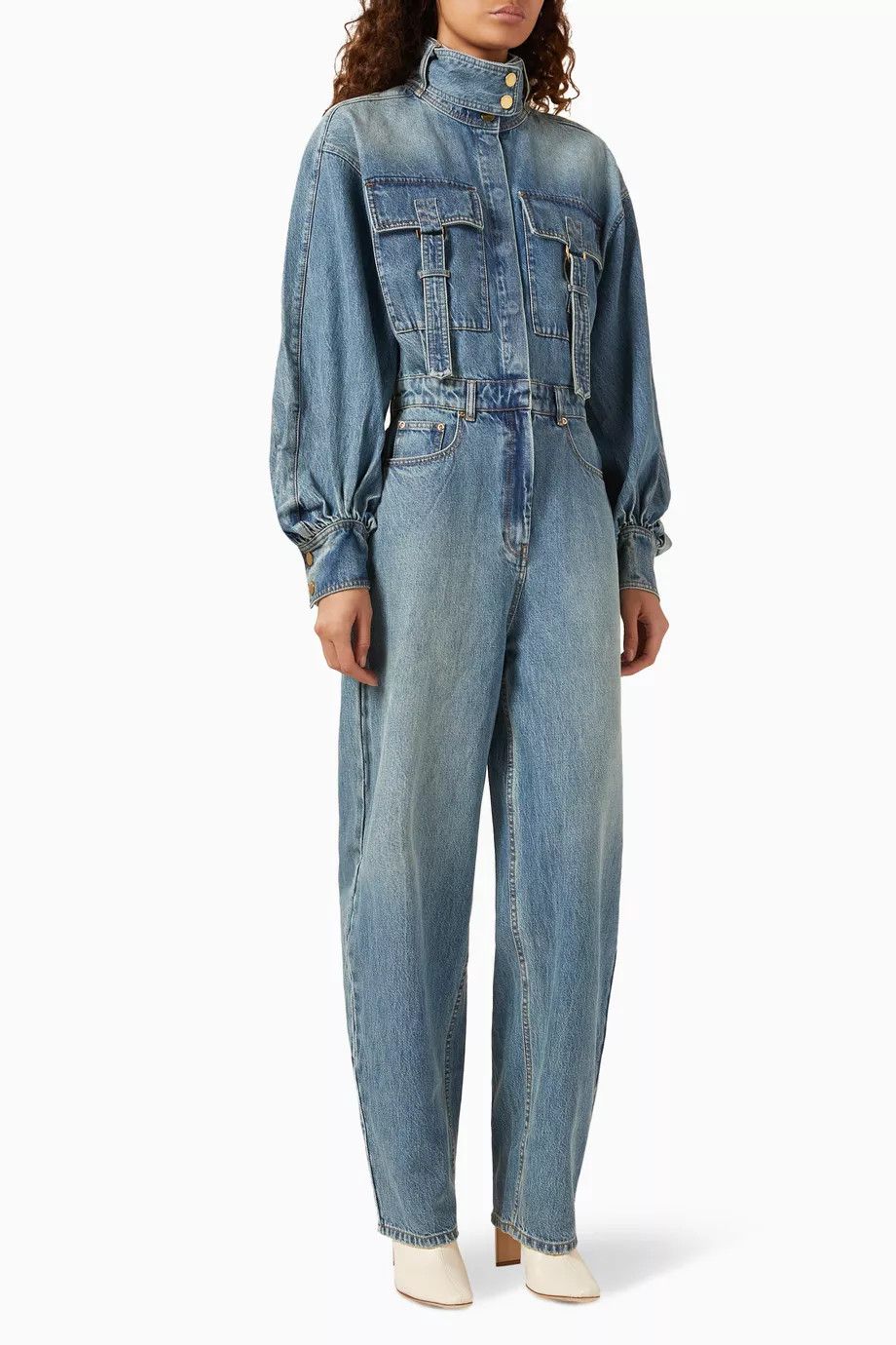 Zimmermann o1s22i1n1024 Overall Denim Jumpsuit in Blue Size 30" / US 8 / IT 44 - 3 Thumbnail