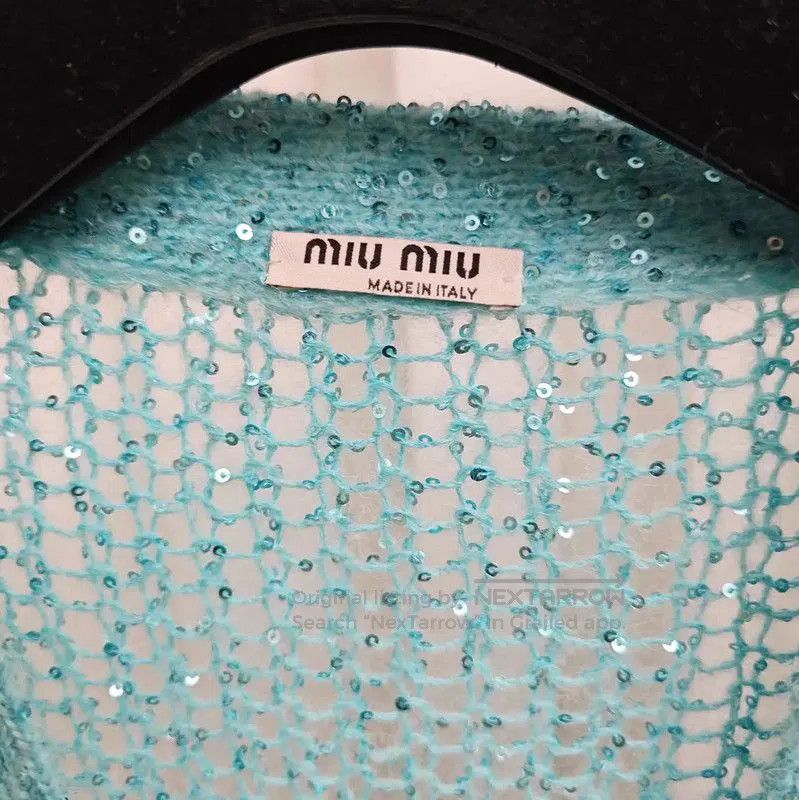 Miu Miu Miu Miu Lake Blue Long Sleeve Pullover Sweater . Size XXS / US 00 / IT 34 - 7 Thumbnail