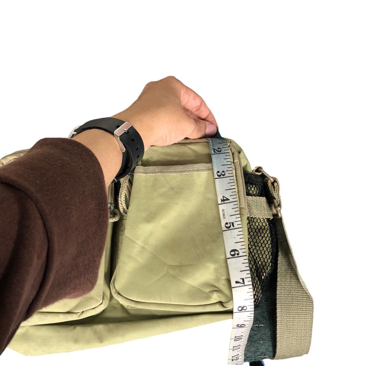 Japanese Brand 📌Vintage Sling Bag Double Stripe Pocket Unknown Brand Size ONE SIZE - 19 Thumbnail