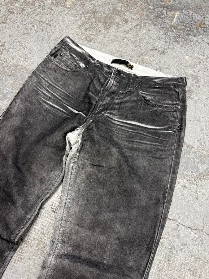 Roberto Cavalli 2000s Cavalli Waxed Overprint Faded Grey Pants Size US 32 / EU 48 - 4 Thumbnail
