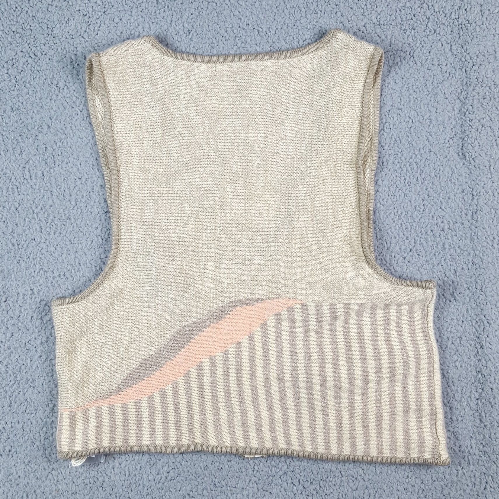 Etro VINTAGE Jamie Sadock Y2K Retro Preppy Knit Cardigan Sweater Vest Women's Medium Sleeveless Zip Up Beige 00s Casual Size M / US 6-8 / IT 42-44 - 5 Thumbnail