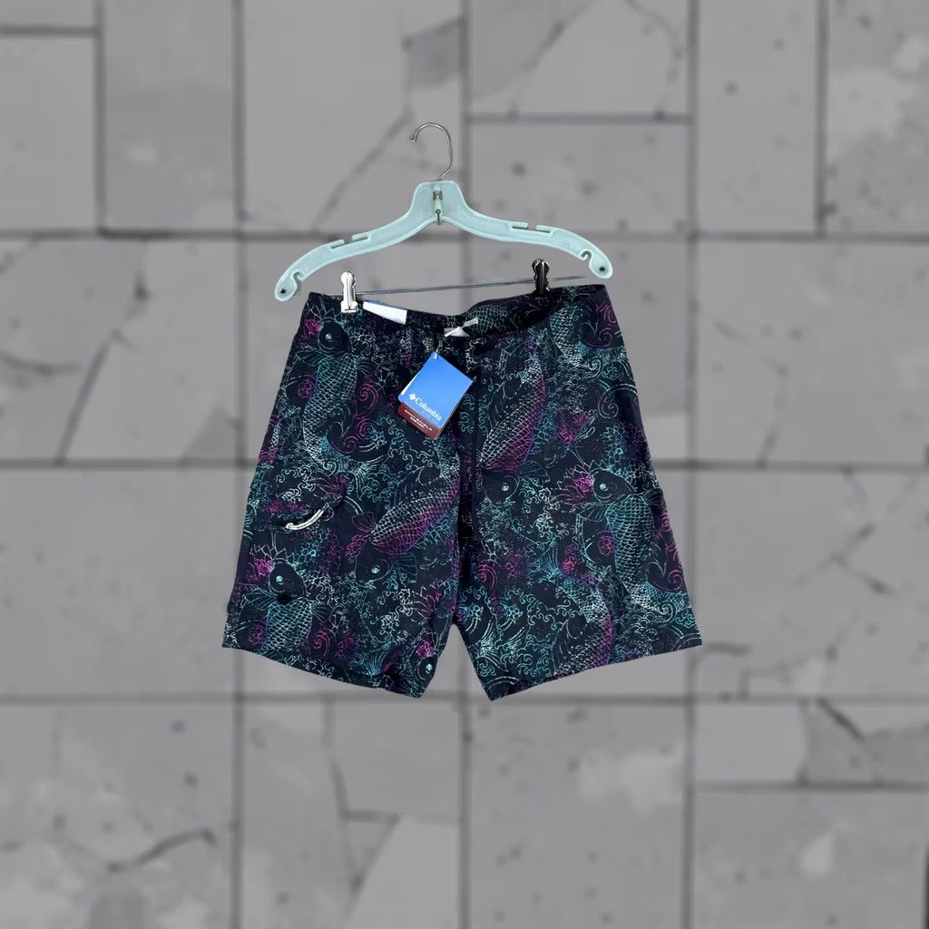 Vintage Columbia PFG Boardshort Womens 8 Black Koi Fish Omni-Shield Ravina Gardens Size ONE SIZE - 1 Thumbnail