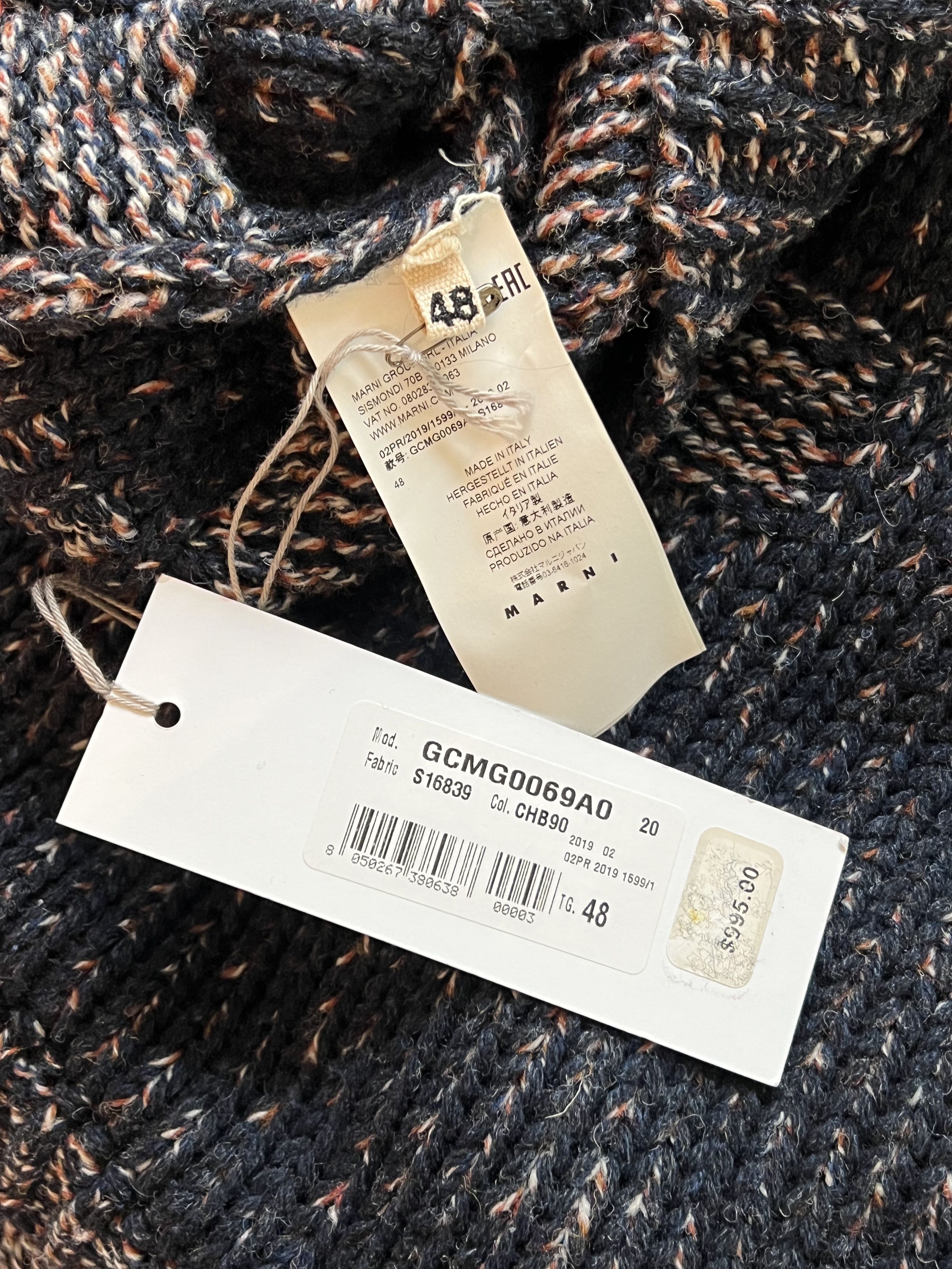 Marni AW19 Checkerboard Knit Wool Sweater Sz 48 Size US M / EU 48-50 / 2 - 6 Thumbnail