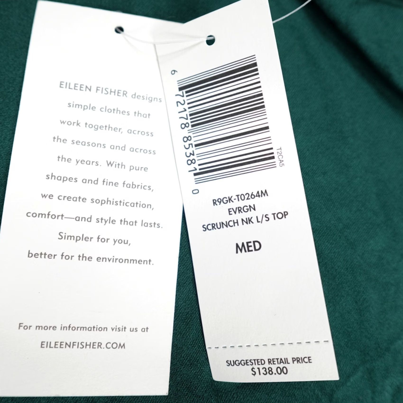 Eileen Fisher Eileen Fisher Blouse Shirt Womens Medium Green Silk Jersey Turtleneck Long Sleeve Pullover NEW Size M / US 6-8 / IT 42-44 - 7 Thumbnail