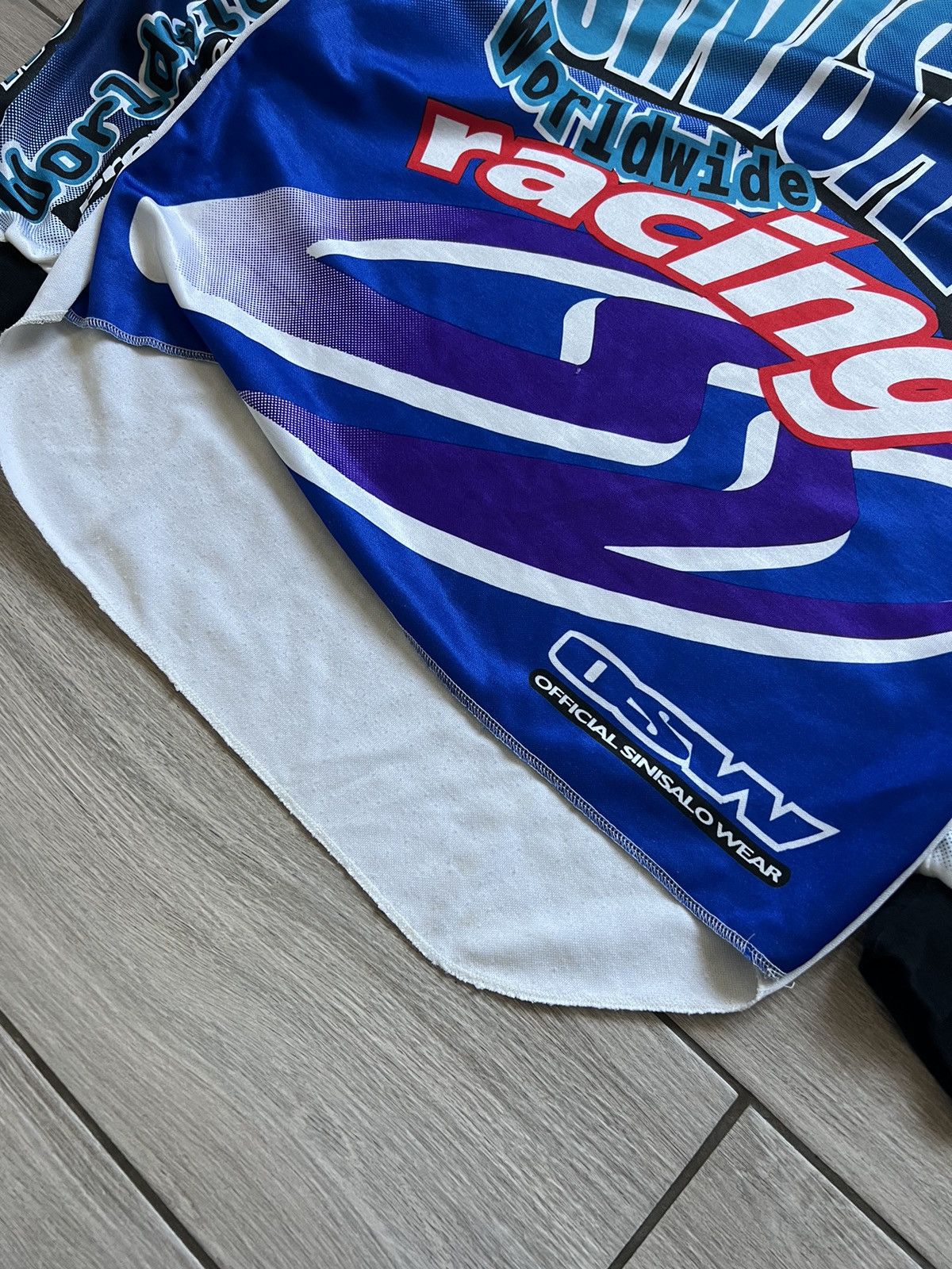 Other 1989 Vintage Sinisalo Worldwide Racing Motocross Jersey Size US XL / EU 56 / 4 - 6 Thumbnail