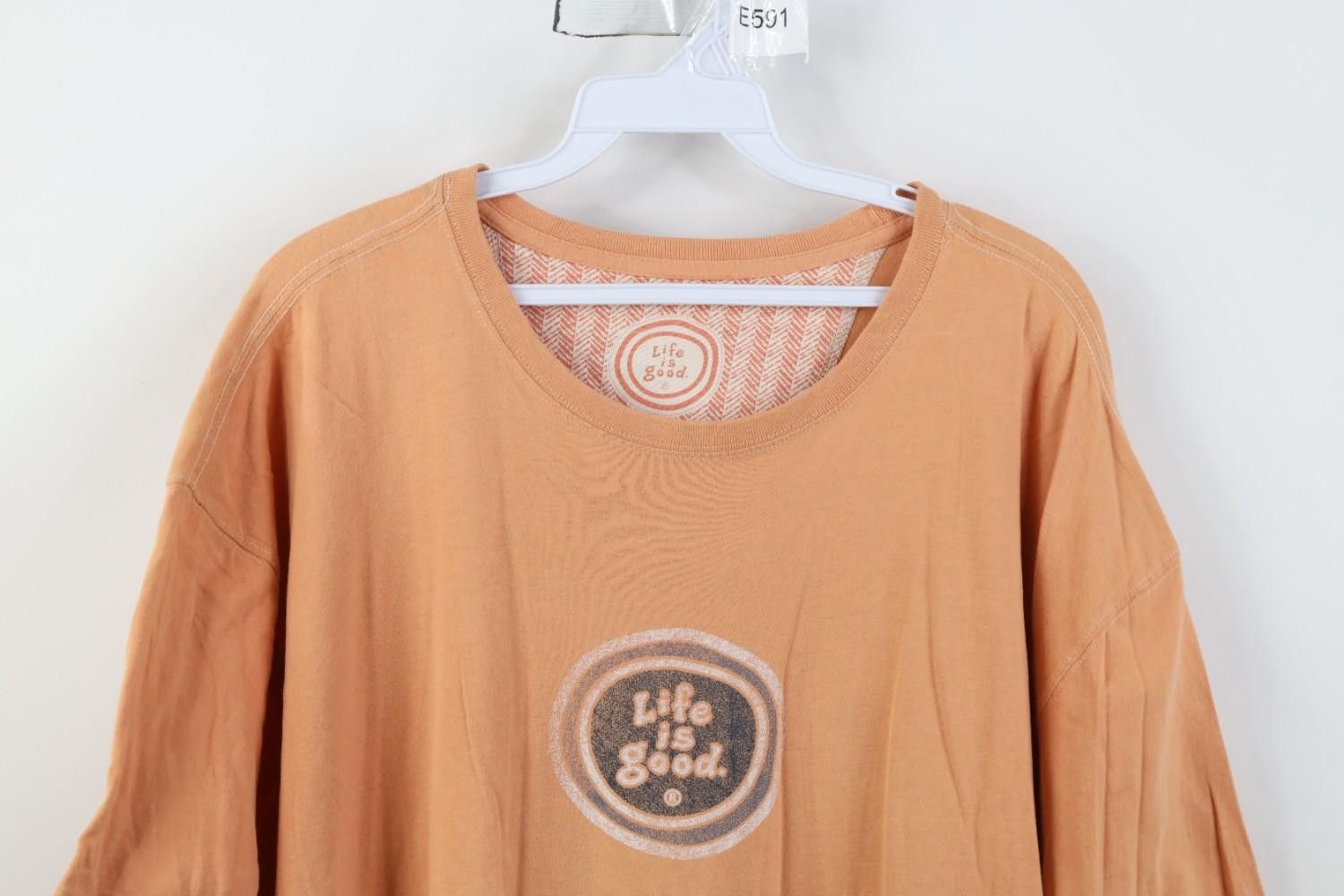 Life is Good Life Is Good Spell Out Short Sleeve T-Shirt Orange Cotton Size US L / EU 52-54 / 3 - 2 Thumbnail