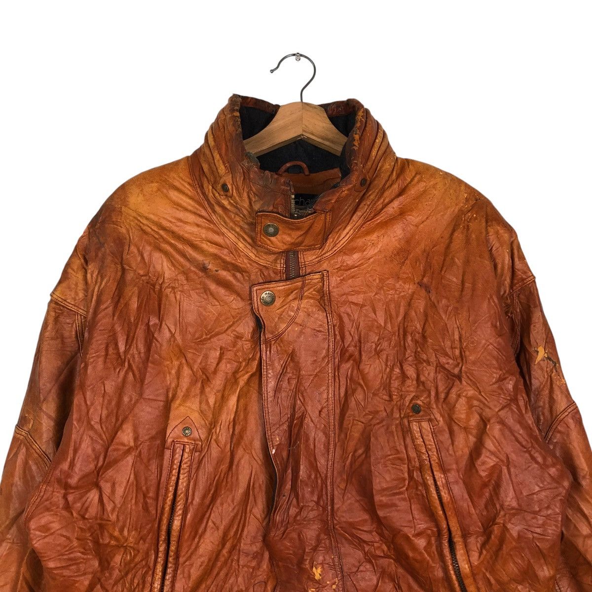 Marc Buchanan 🔥VINTAGE BOMBER LEATHER JACKET MARC BUCHANAN SPELL OUT Size US M / EU 48-50 / 2 - 5 Thumbnail