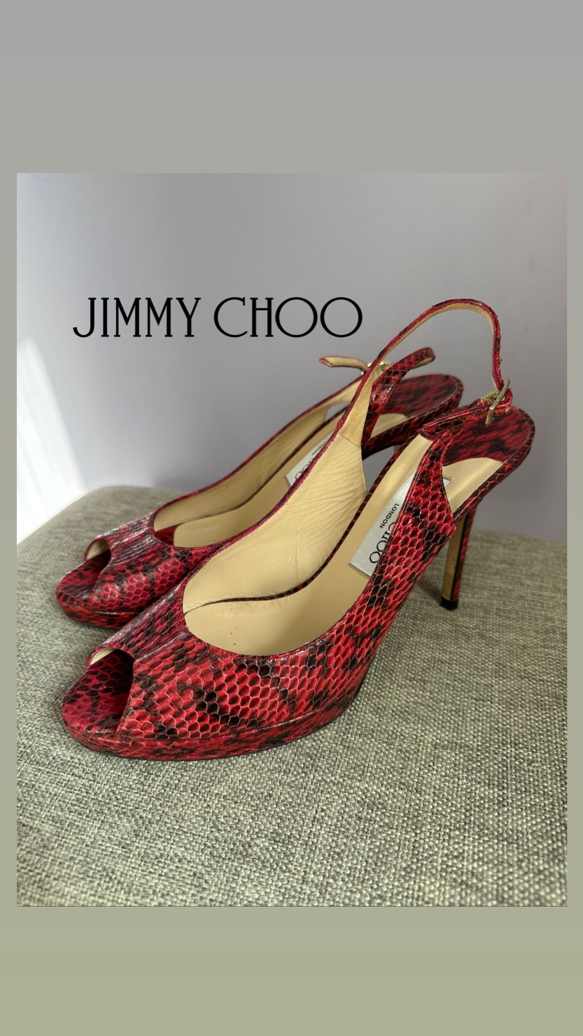 Designer × Jimmy Choo Jimmy Choo Multicolor Python heels sandals Size US 8.5 / IT 38.5 - 8 Thumbnail