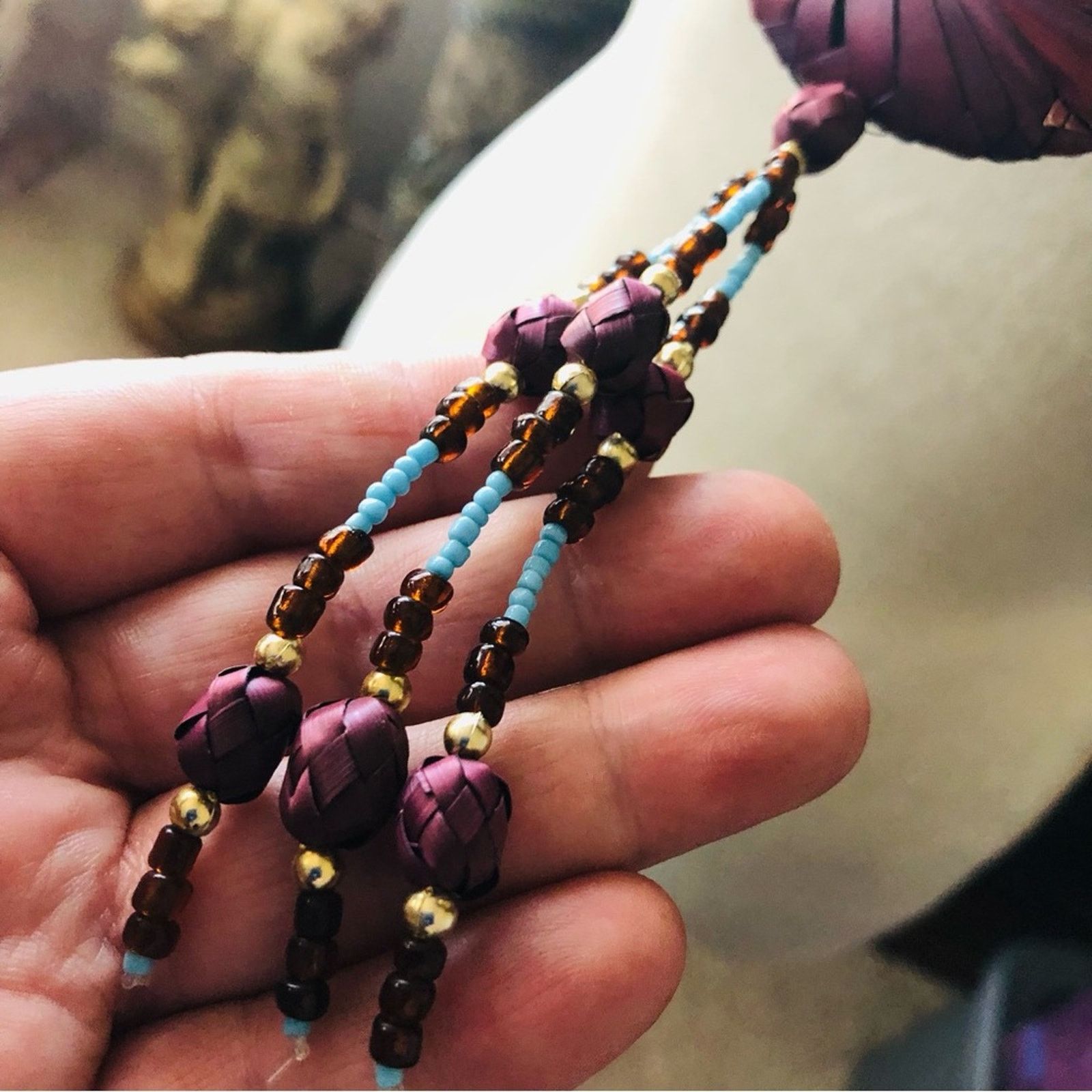 Handmade Hand crafted wicker seed bead necklace Size ONE SIZE - 4 Thumbnail