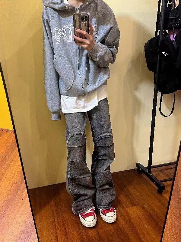 Japanese Brand × Jean Street Hip Hop Washed Grey Baggy Jeans Size US 32 / EU 48 - 1 Thumbnail