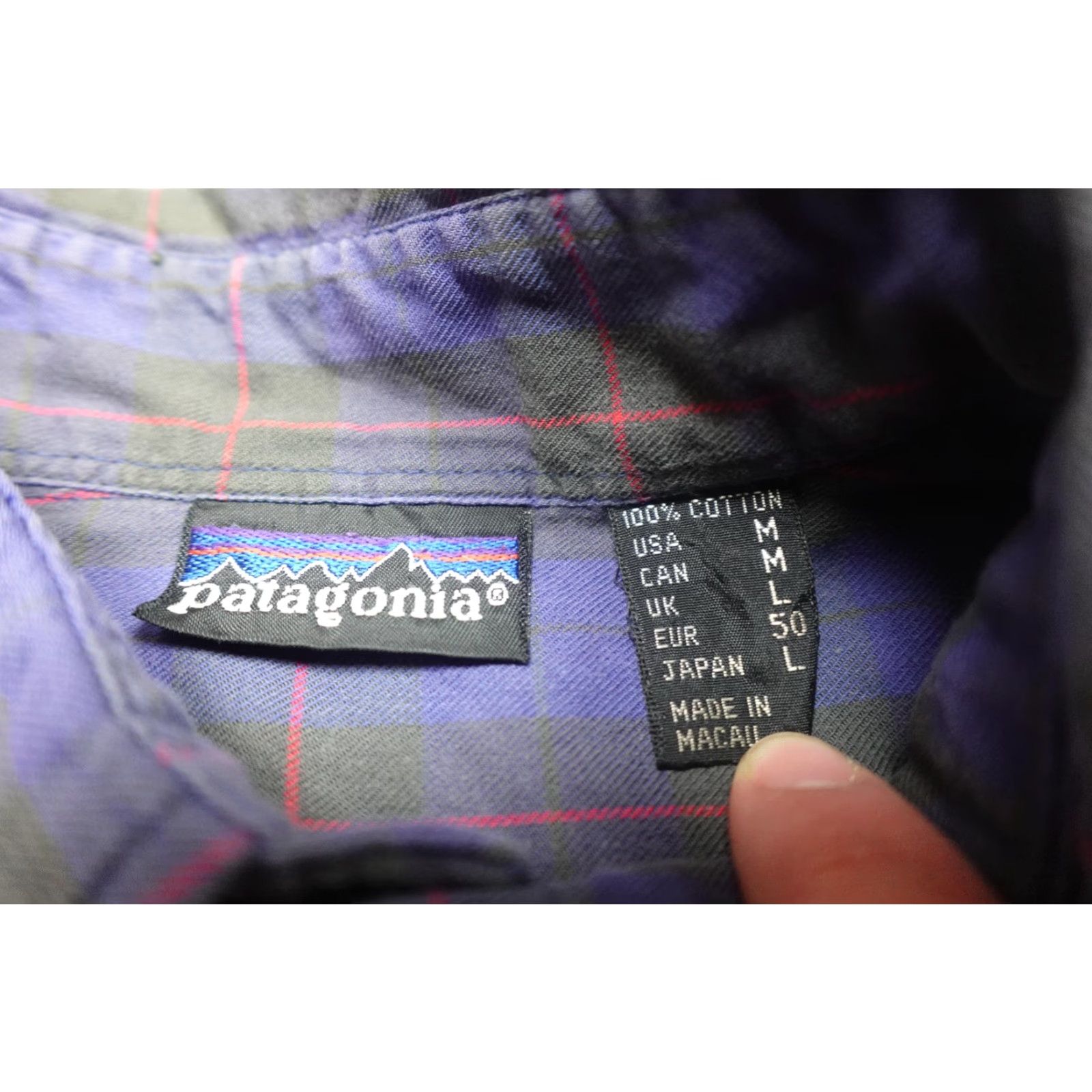 Patagonia Vintage Patagonia Button Front Shirt Mens M Purple Plaid Hiking Outdoors Size US M / EU 48-50 / 2 - 2 Thumbnail