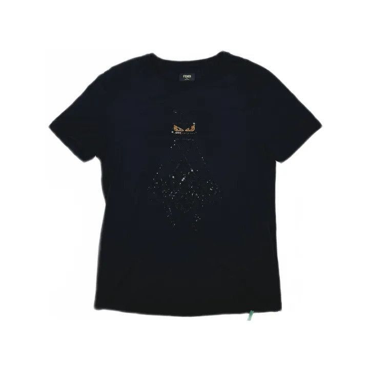 Fendi Fendi Black Rhinestone Pattern Short Sleeve T-Shirt -2507 Size US L / EU 52-54 / 3 - 1 Thumbnail