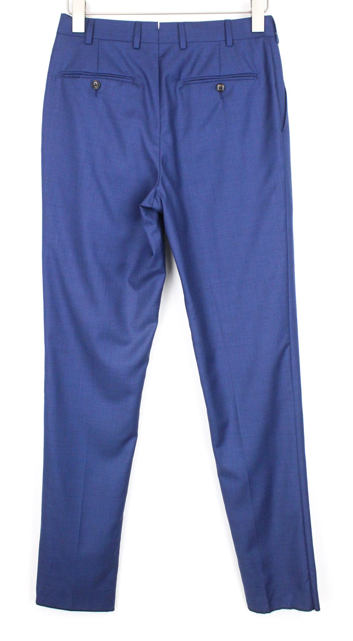 Suitsupply BRESCIA UK28R Blue Wool Flat-Front Trousers 67753 Size US 28 / EU 44 - 2 Thumbnail