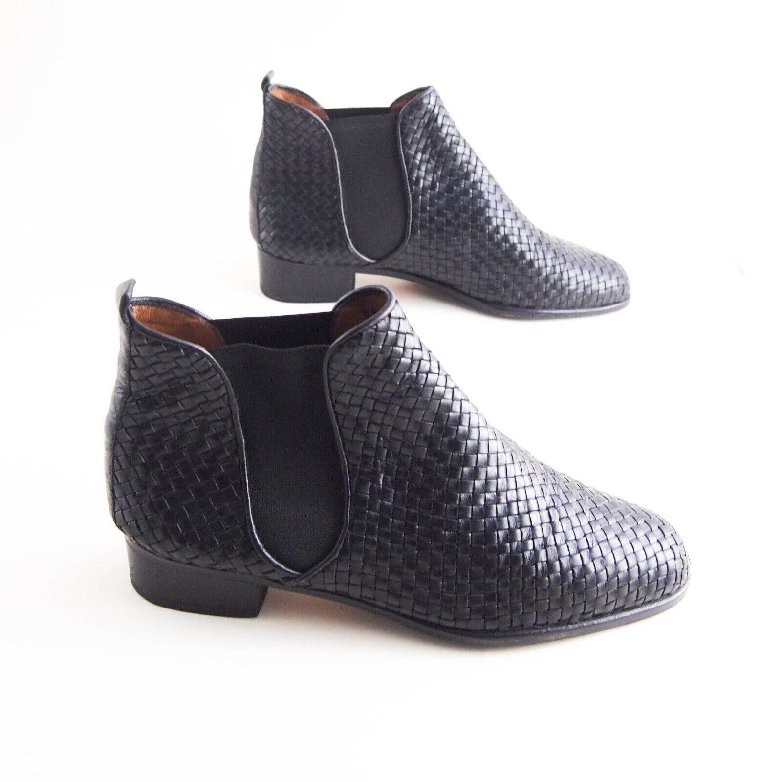Bally Bally Nieva Chelsea Boots Black Braided Leather US 7.5 EU 38 Size US 7.5 / IT 37.5 - 4 Thumbnail