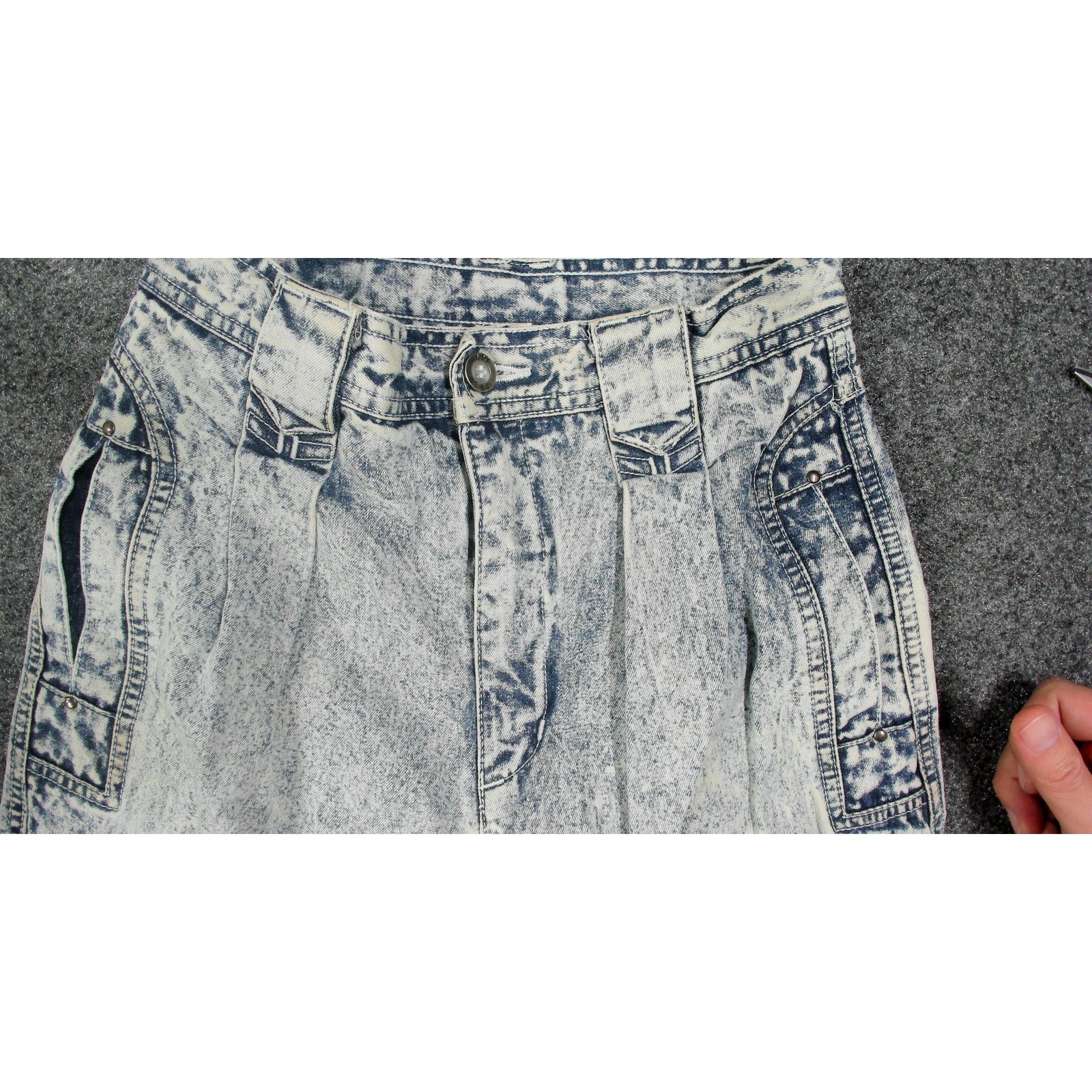Lee Lee Vintage 80s Airgear Acid Wash Pleated Balloon Jeans 24" Size 24" / US 00 / IT 34 - 8 Thumbnail