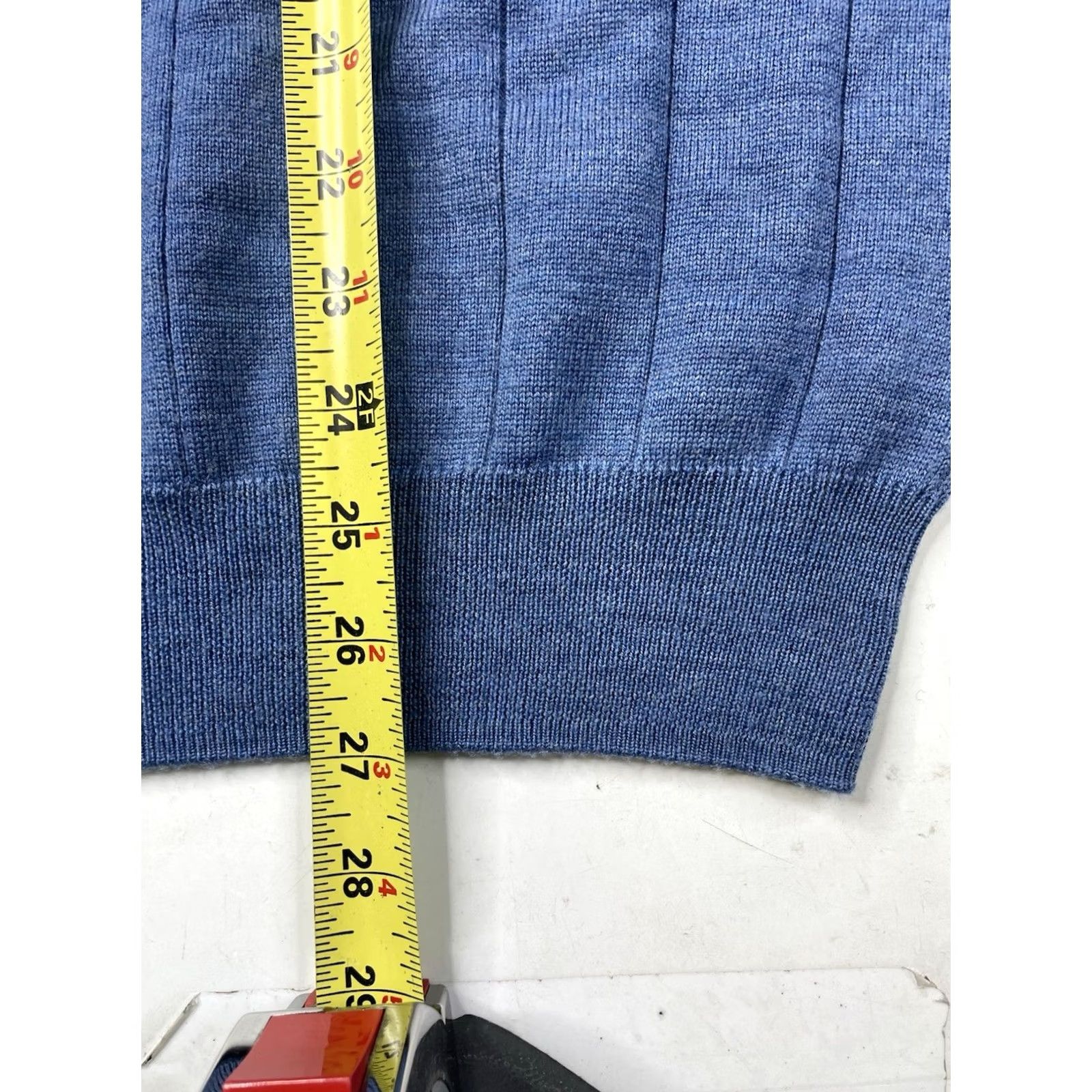 Jos. A. Bank Jos A Bank Traveler Mens Large Blue 100% Merino Wool Mock Neck Ribbed Sweater Size US L / EU 52-54 / 3 - 5 Thumbnail