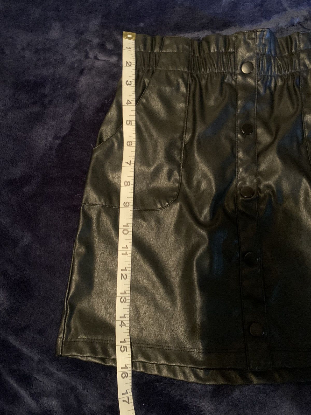 Designer Faux Leather Skirt Y2K Streetwear Fashion Rave Emo Opium 00s Size 22" - 4 Thumbnail