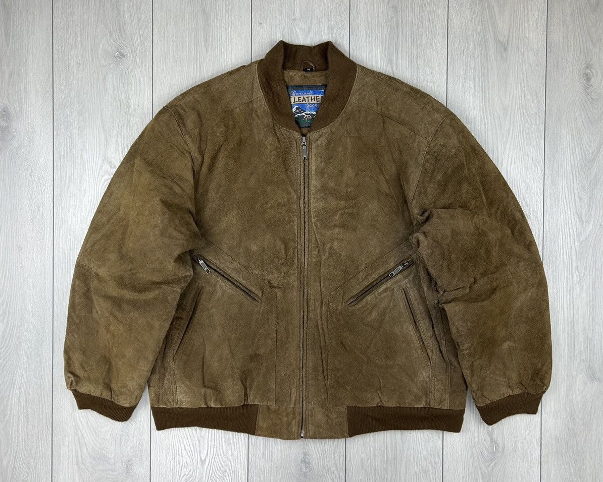 Vintage Leather Vintage Bomber Jacket Brown Size XL Size US XL / EU 56 / 4 - 1 Thumbnail
