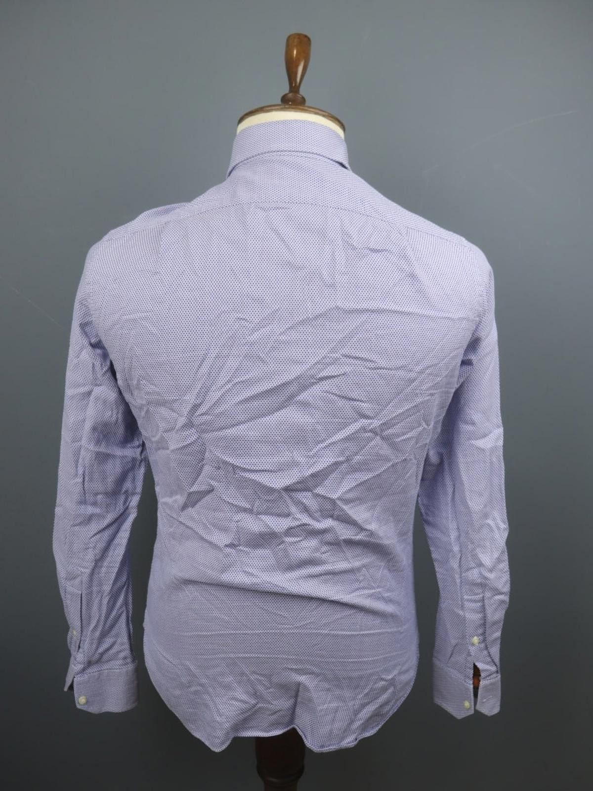 Designer Boggi Milano Blue Geometric Button-Up Shirt Size 38 Size US M / EU 48-50 / 2 - 5 Thumbnail