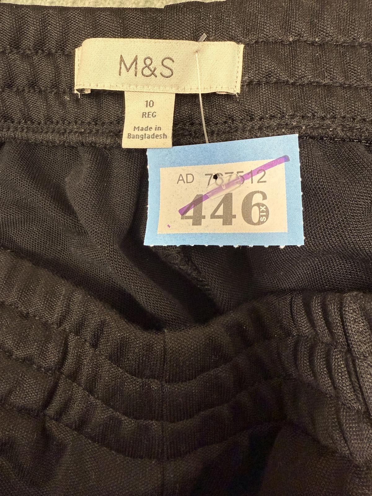 M.E. Sport M&S Black Track Pants with Side Stripes Size US 32 / EU 48 - 2 Thumbnail