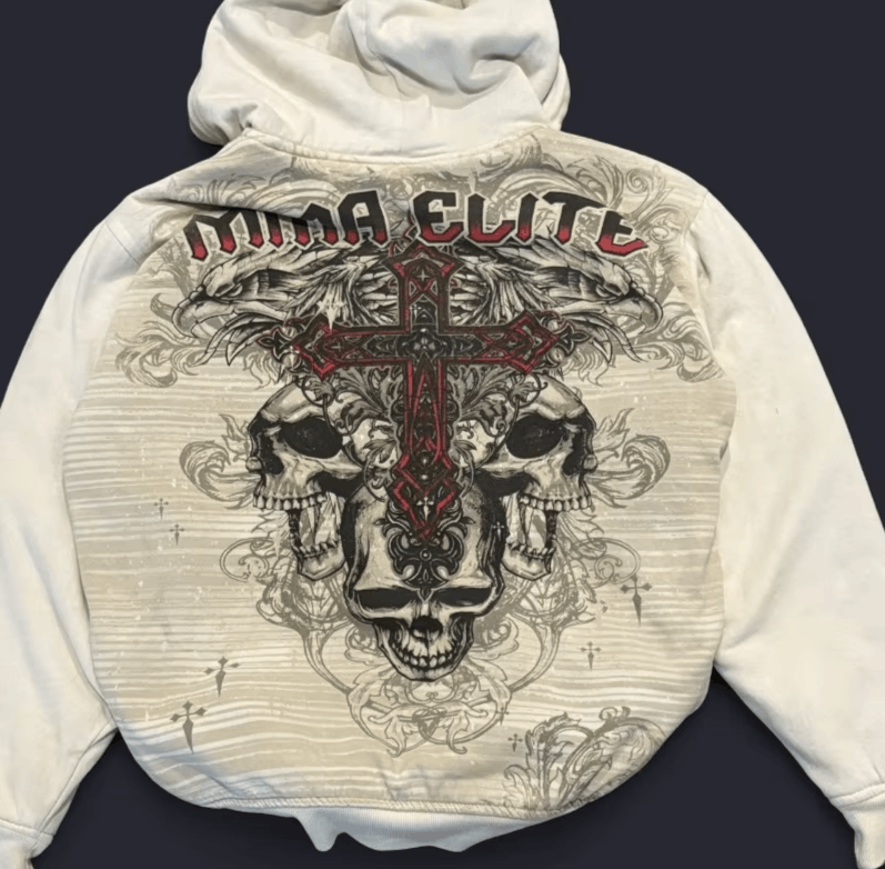 Japanese Brand American New Oversized Skull Print Hoodies Size US L / EU 52-54 / 3 - 8 Thumbnail