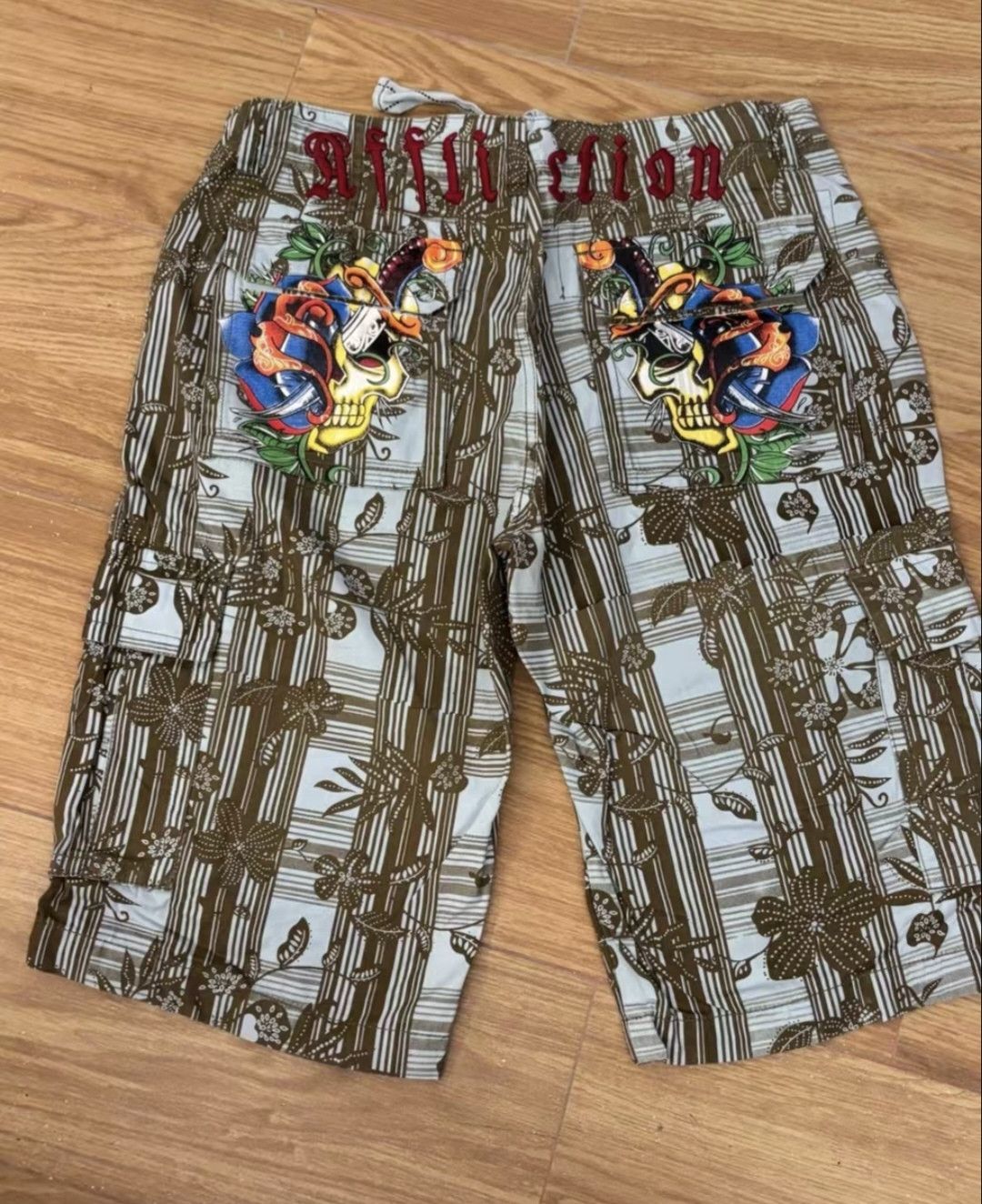 Affliction affliction full stripe skull jorts Size US 30 / EU 46 - 1 Thumbnail