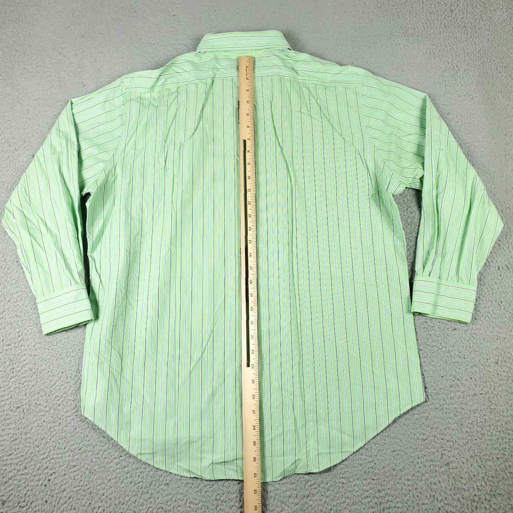 Ralph Lauren Ralph Lauren Dress Shirt Mens 16.5 Green Striped Long Sleeve Button Down Regular Fit Size 42R - 4 Thumbnail
