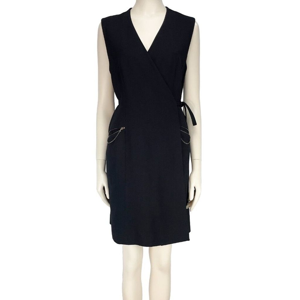 Other LIDA BADAY 100% Wool Adjustable Wrap Office Black Dress sz M Size M / US 6-8 / IT 42-44 - 4 Thumbnail