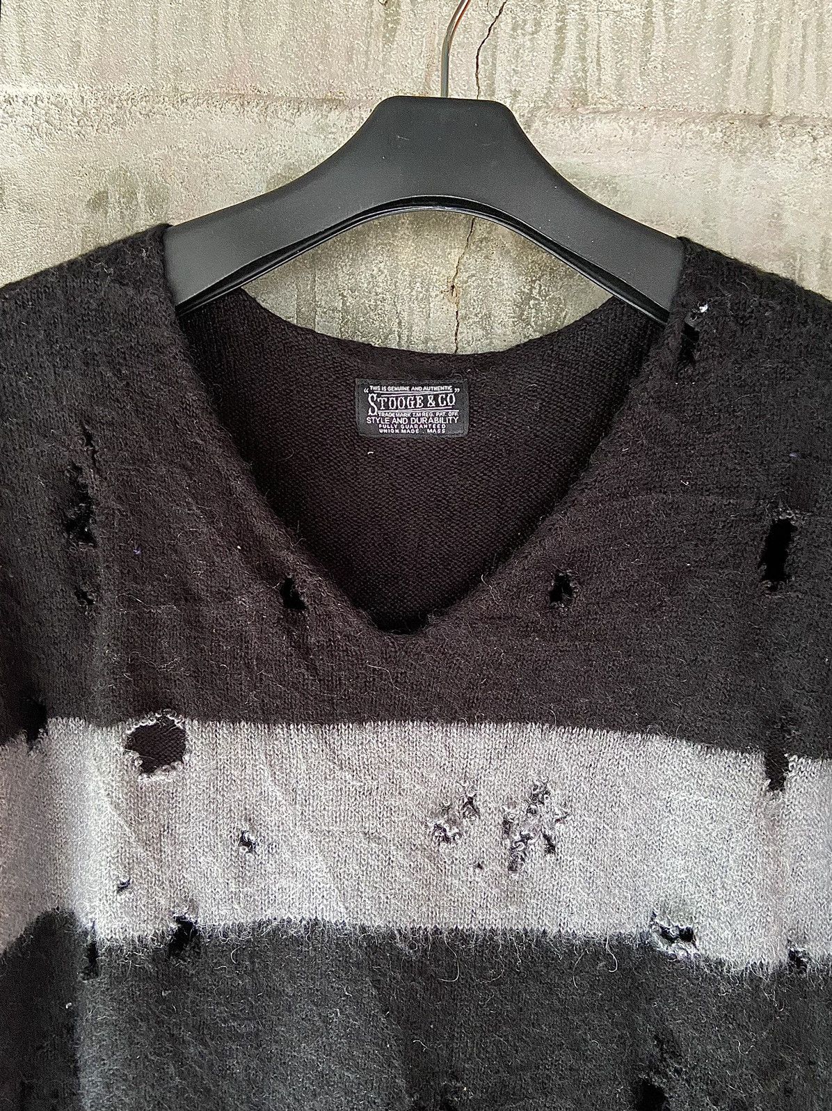 If Six Was Nine STOOGE & CO PUNK DISTRESSED STRIPED KNIT Size US M / EU 48-50 / 2 - 8 Thumbnail