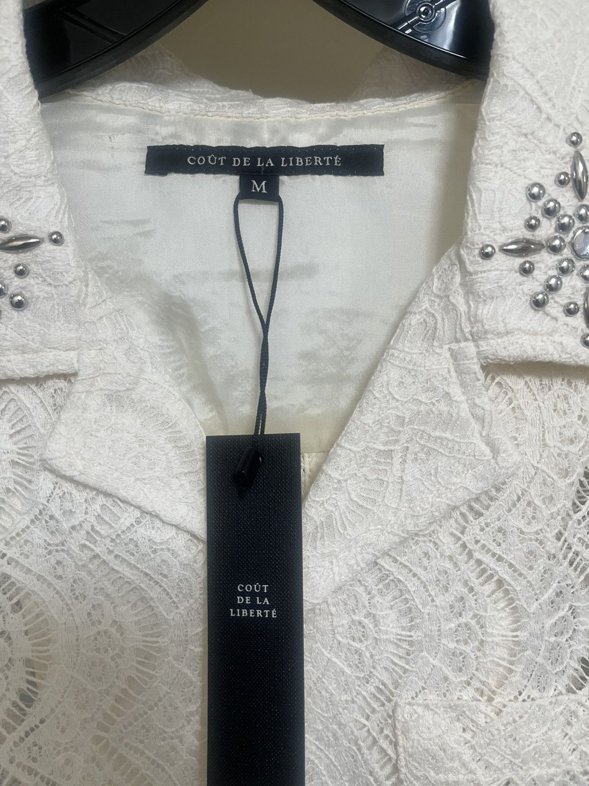 Cout de la Liberte Robbie Embellished Lace Bowling Shirt Sz Small Size US M / EU 48-50 / 2 - 2 Thumbnail