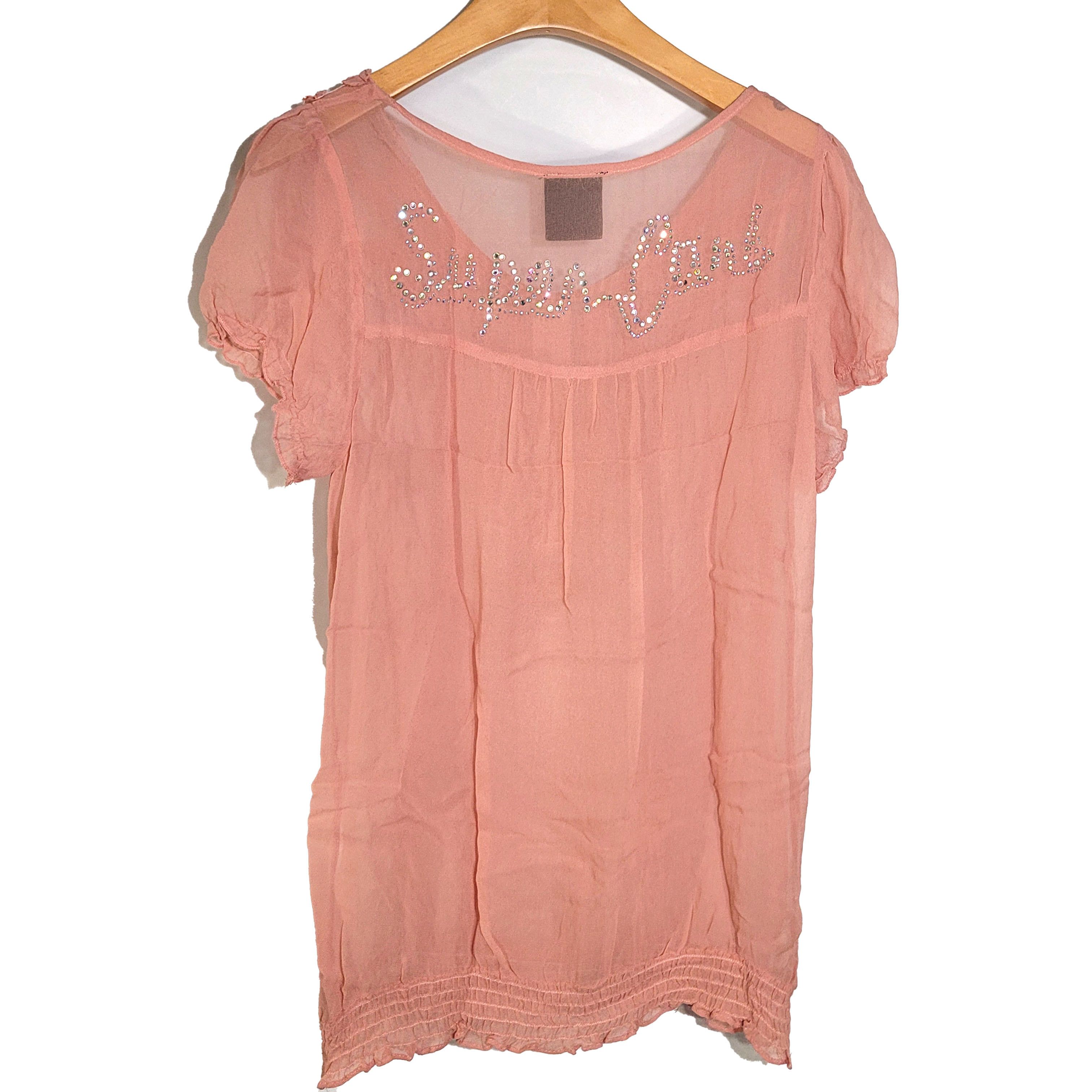 Other Women's 100& Silk Size S Short Sleeve Top Shirt SCK240 Size S / US 4 / IT 40 - 2 Thumbnail