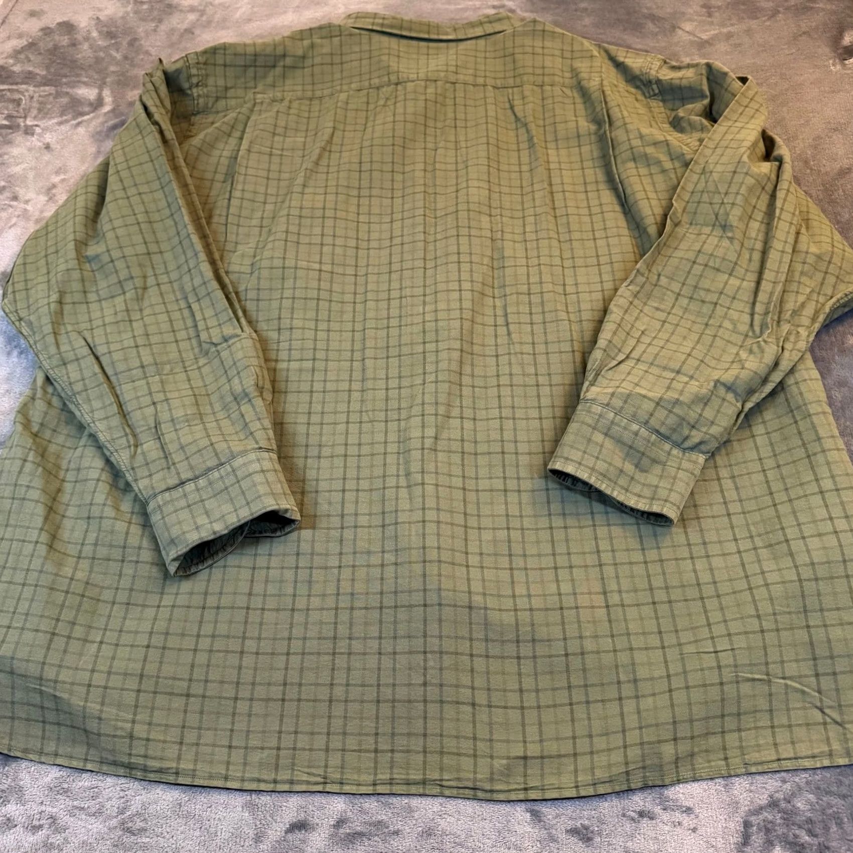 Cremieux Cremieux Shirt Olive Green Windowpane 100% Cotton Mens 4XT NWT Big & Tall Button-Up Button-Down Long Sleeve Collared Chest Pocket Classic Size US XXL / EU 58 / 5 - 4 Thumbnail