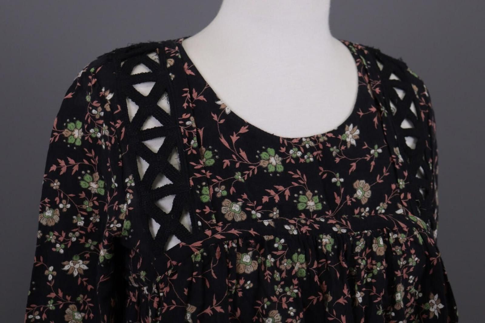 Wilkes Bashford BA&SH Fraja Black Floral A-Line Short Dress Size 0 Size XS / US 0-2 / IT 36-38 - 5 Thumbnail
