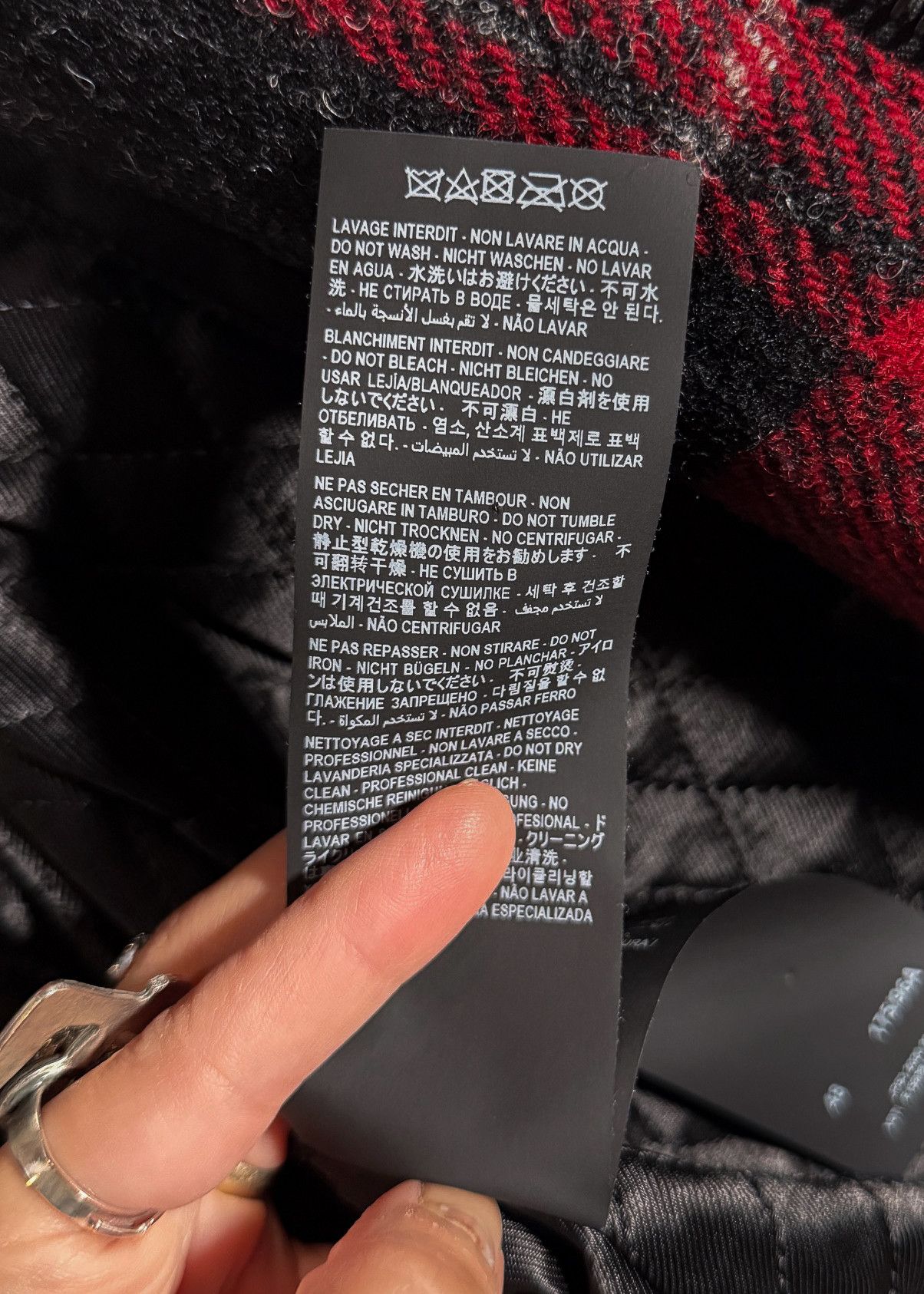 Saint Laurent Paris Saint Laurent Shearling Collar Black Red Plaid Jacket Size US M / EU 48-50 / 2 - 10 Thumbnail