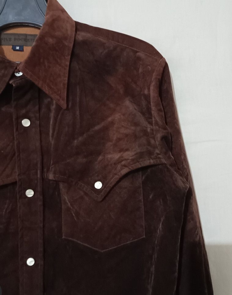 Tornado Mart 🇯🇵Five Pocket Mitsumine Shiny Leather Velour Shirts Size US M / EU 48-50 / 2 - 3 Thumbnail