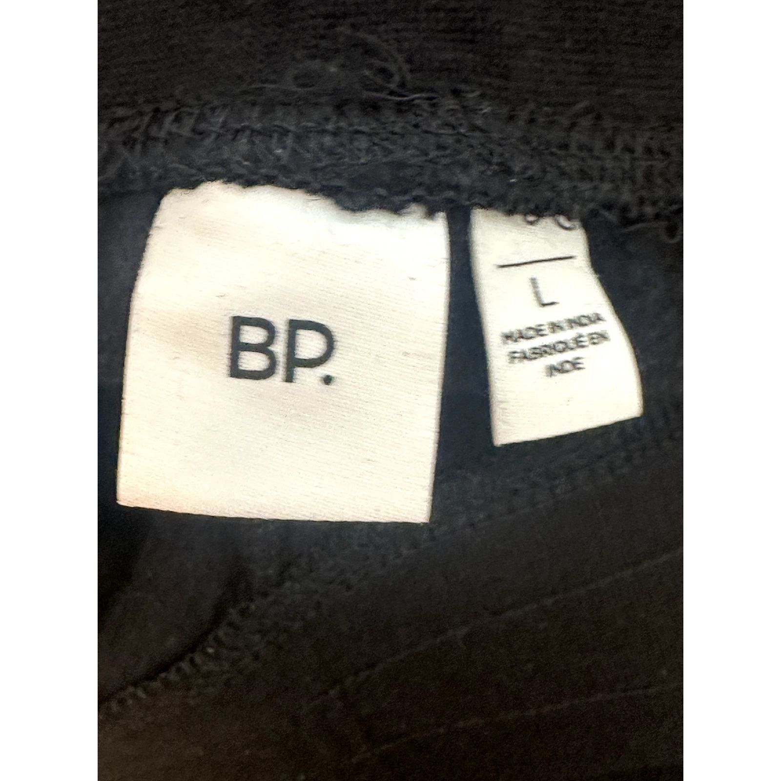 BP. BP. Women's Black Sweat Cut Off Raw Hem Shorts Drawstring L Size 36" / US 14 / IT 50 - 8 Thumbnail