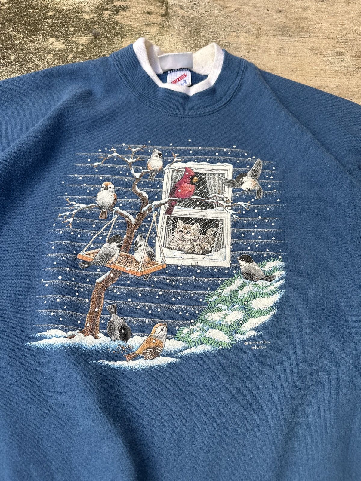 Other Vintage 90s Cyan Cottage Core Snow Nature Crewneck XL Size US XL / EU 56 / 4 - 4 Thumbnail