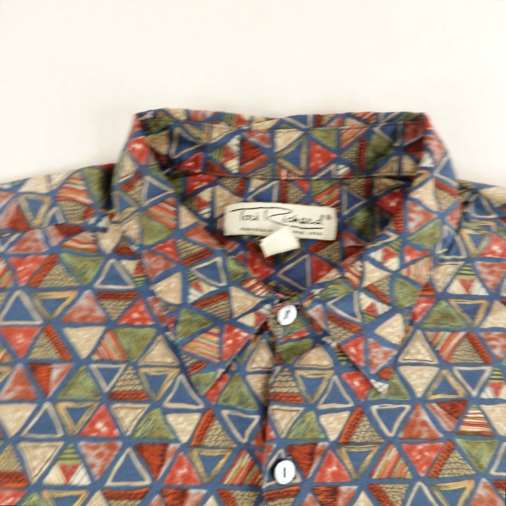 Tori Richard VINTAGE Tori Richard Hawaiian Shirt Mens XL Blue Geometric Cotton Button-Up Short Sleeve Tropical Outdoor Size US XL / EU 56 / 4 - 2 Thumbnail